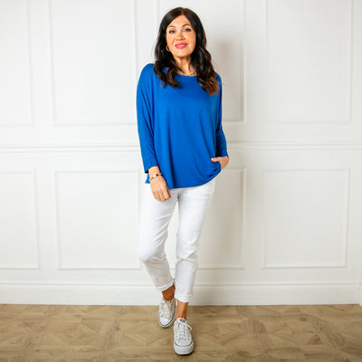 The royal blue Batwing T-shirt which is a great wardrobe staple and makes a great base layer