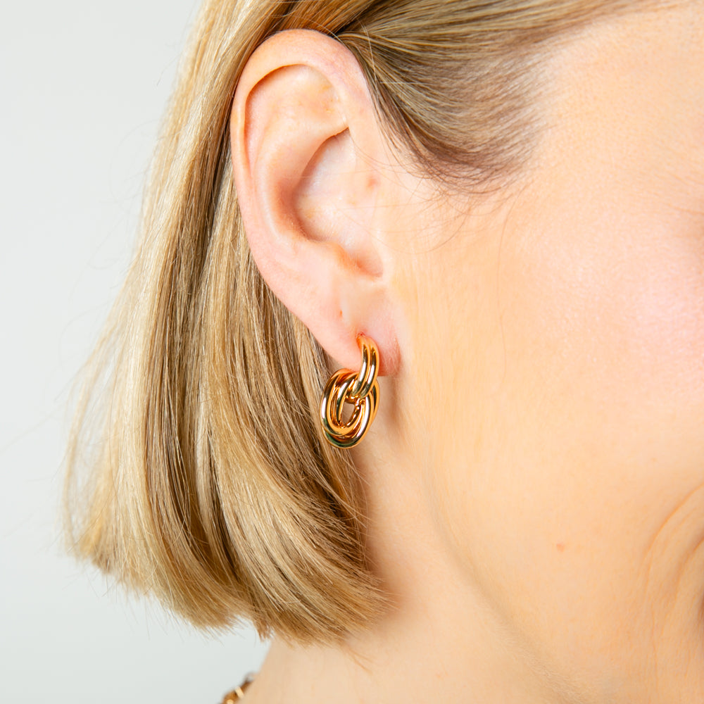 The Keeley Earrings in gold, a great everyday piece of jewellery to finish off an outfit