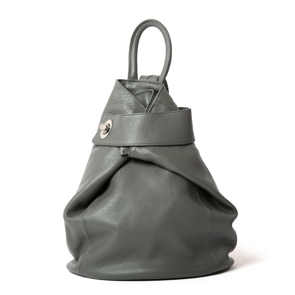 The dark grey Langton women's backpack Handbag with the front twist fastening and zipped compartment