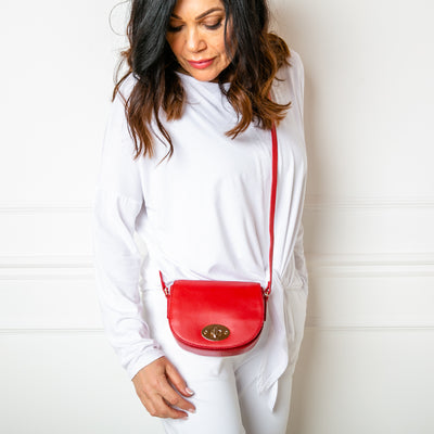 The Paris Leather Handbag in Poppy Red made from luxurious 100% italian leather 