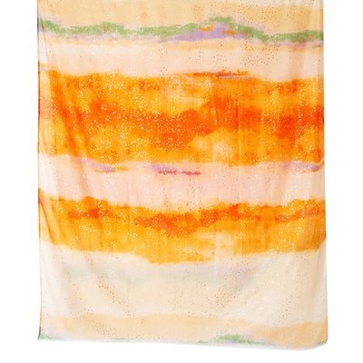 The Orange reef scarf which makes the perfect finishing touch for a colourful outfit 