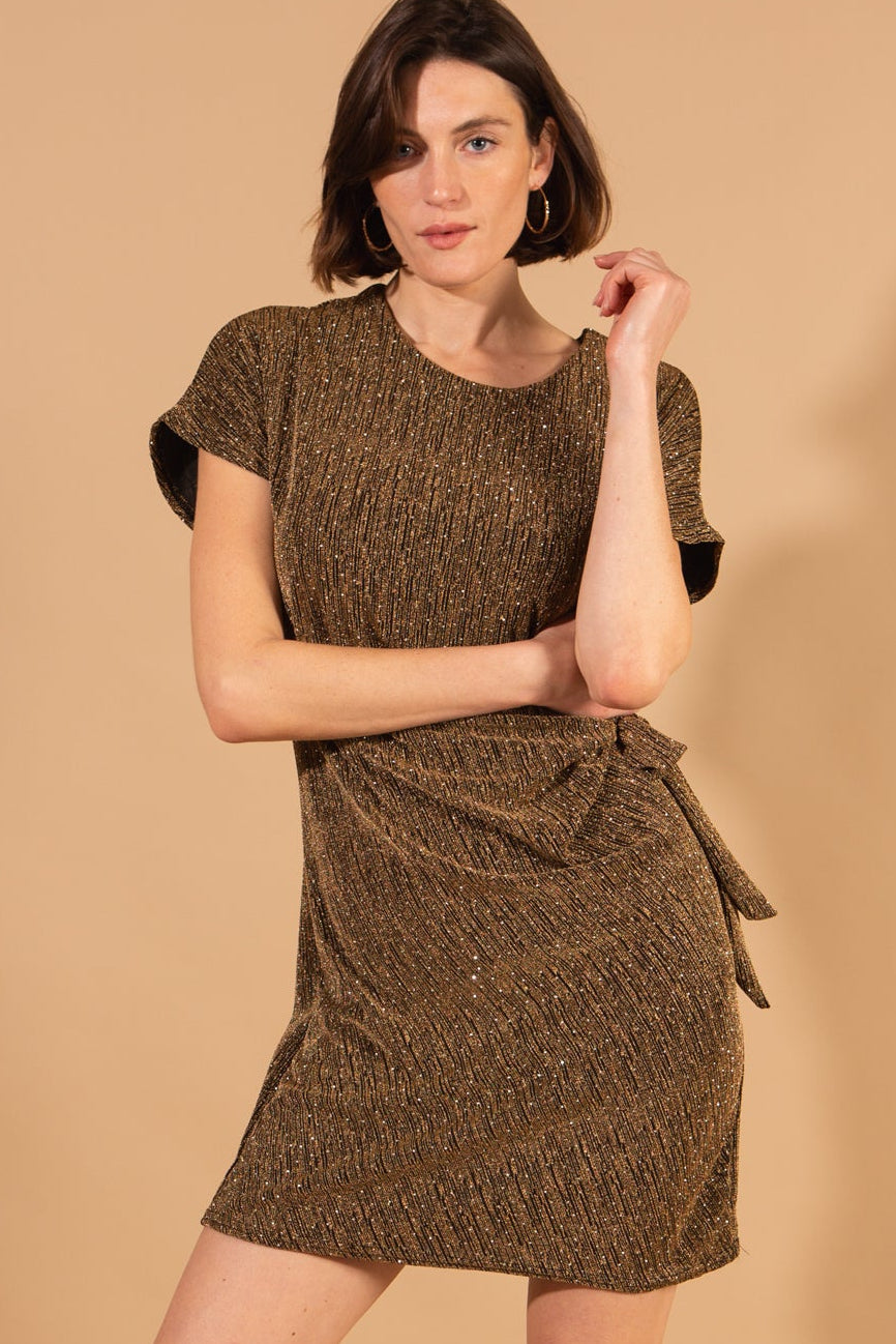 Tie front Shimmer Dress  Tilley & Grace
