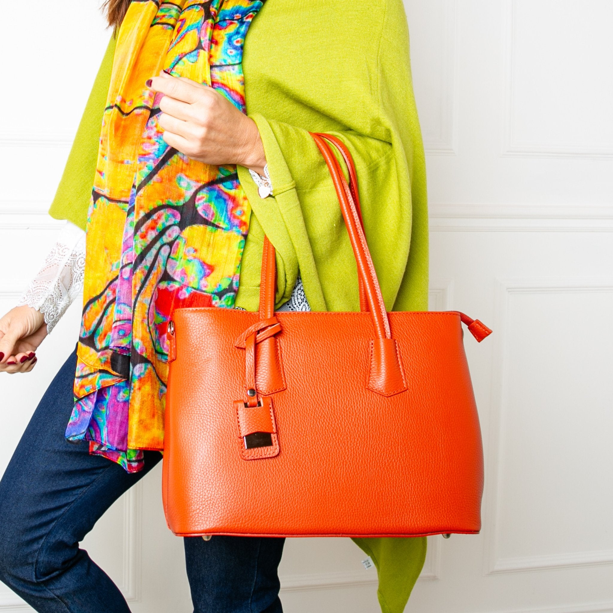 Colorful leather outlet handbags