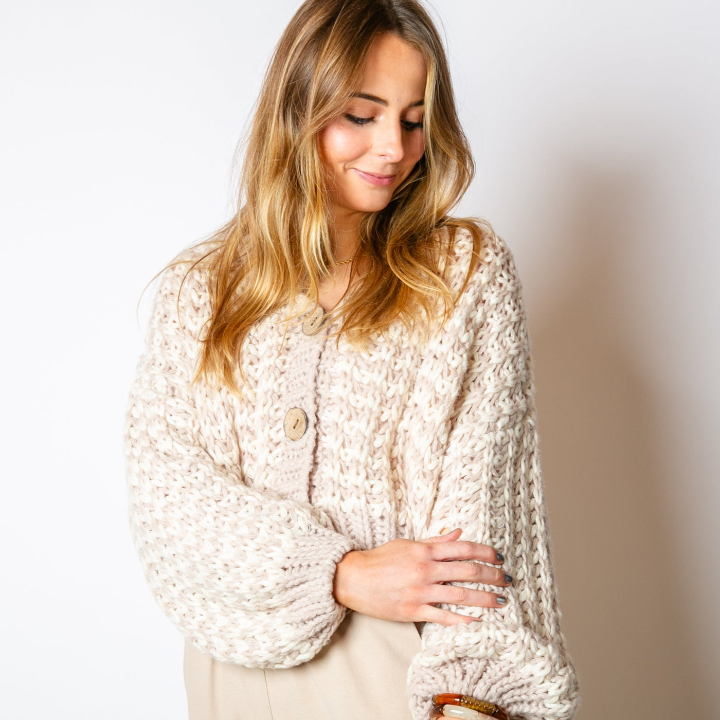 Cropped Chunky Knit Cardigan