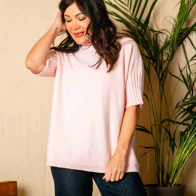 Short Sleeve Ribbed Jumper