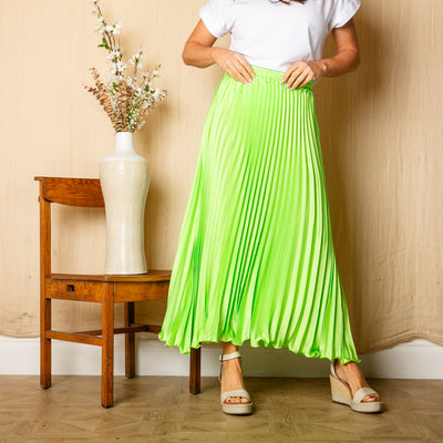 Satin Pleated Skirt