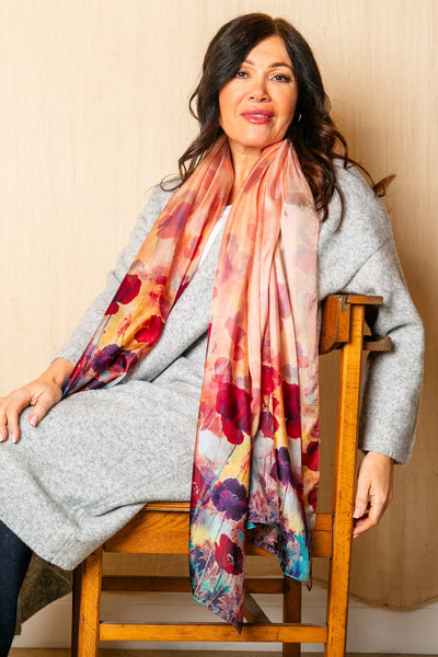 Poppy Field Silk Scarf
