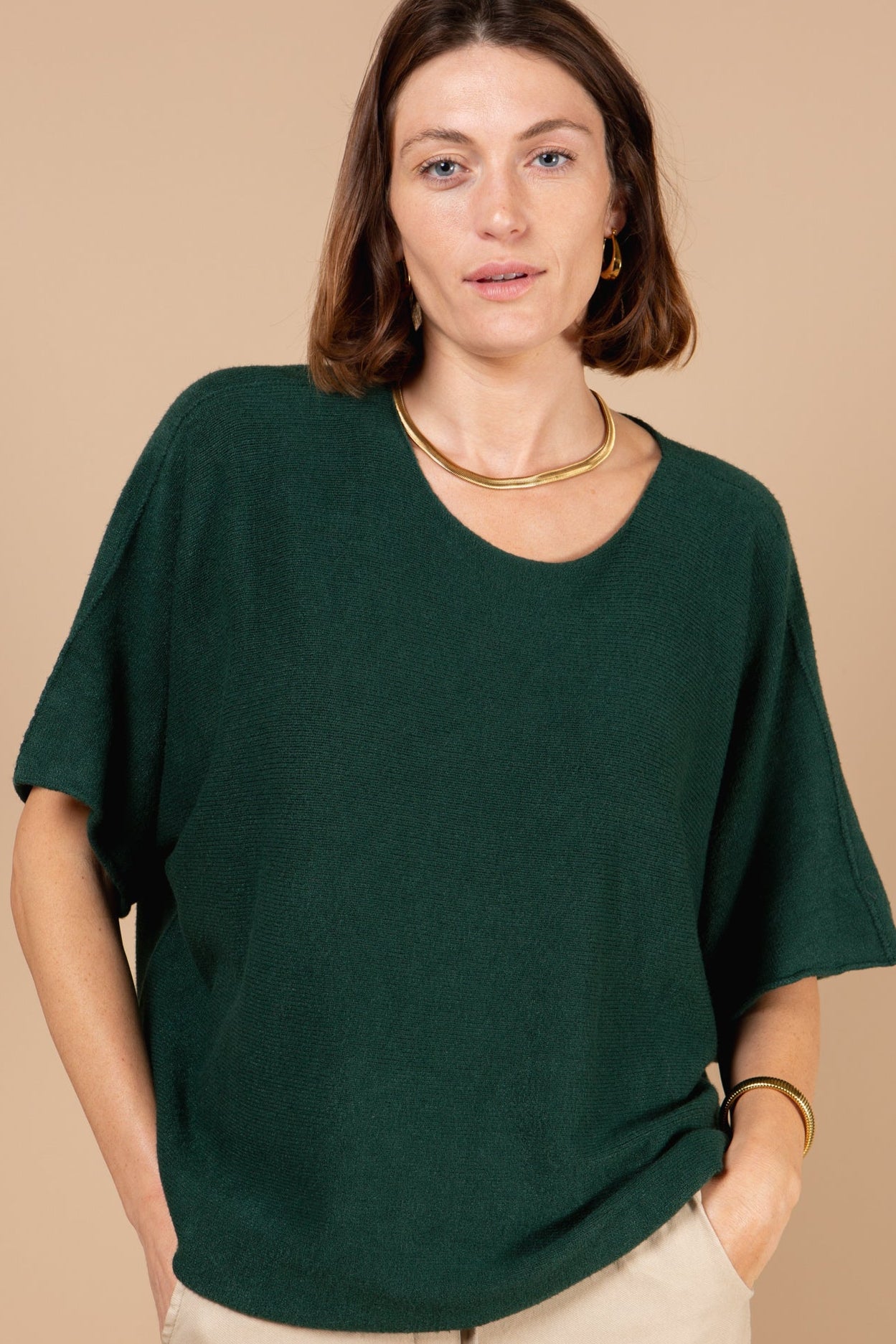3/4 Sleeve Batwing Jumper