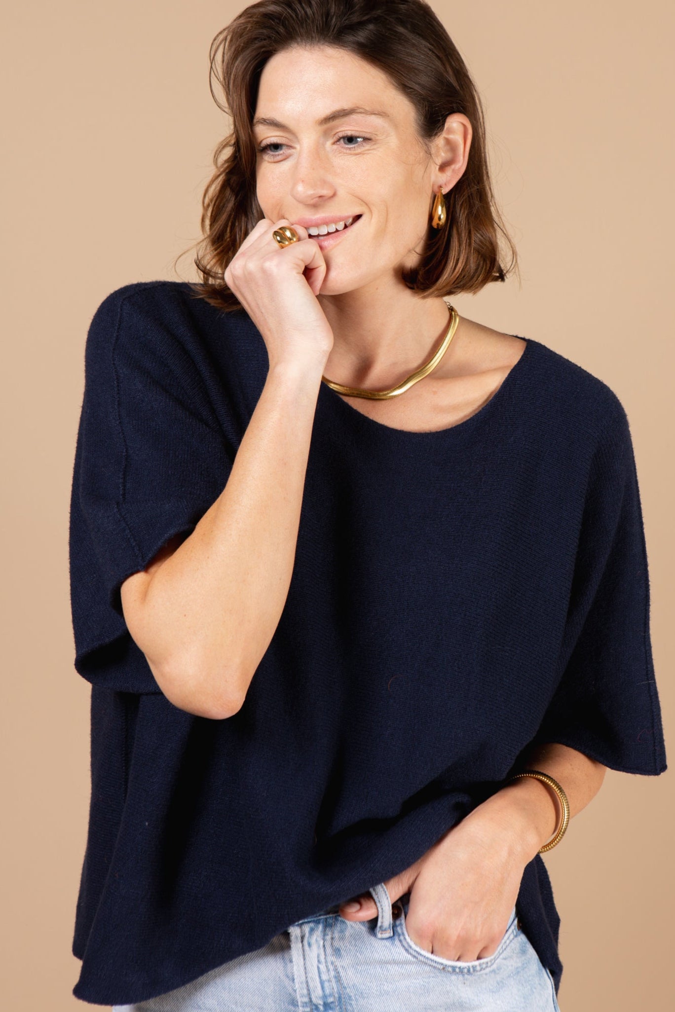 3/4 Sleeve Batwing Jumper