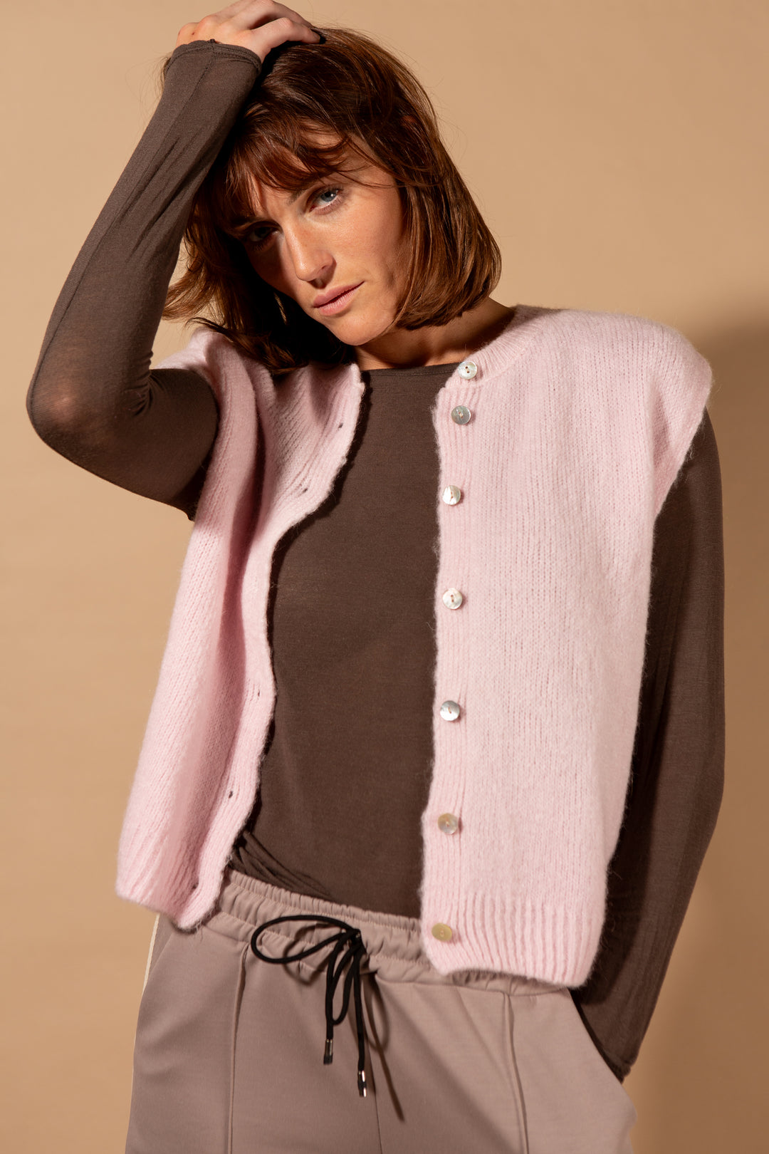 Mohair Button Through Tank Top