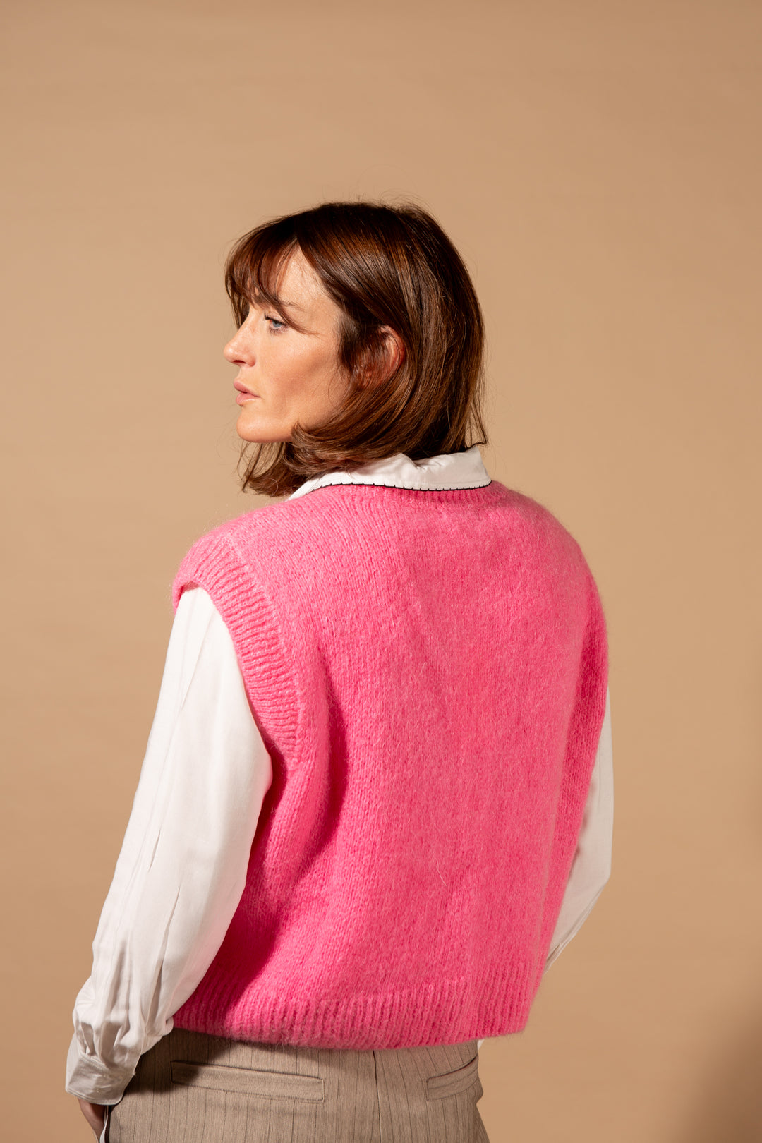 Mohair Button Through Tank Top