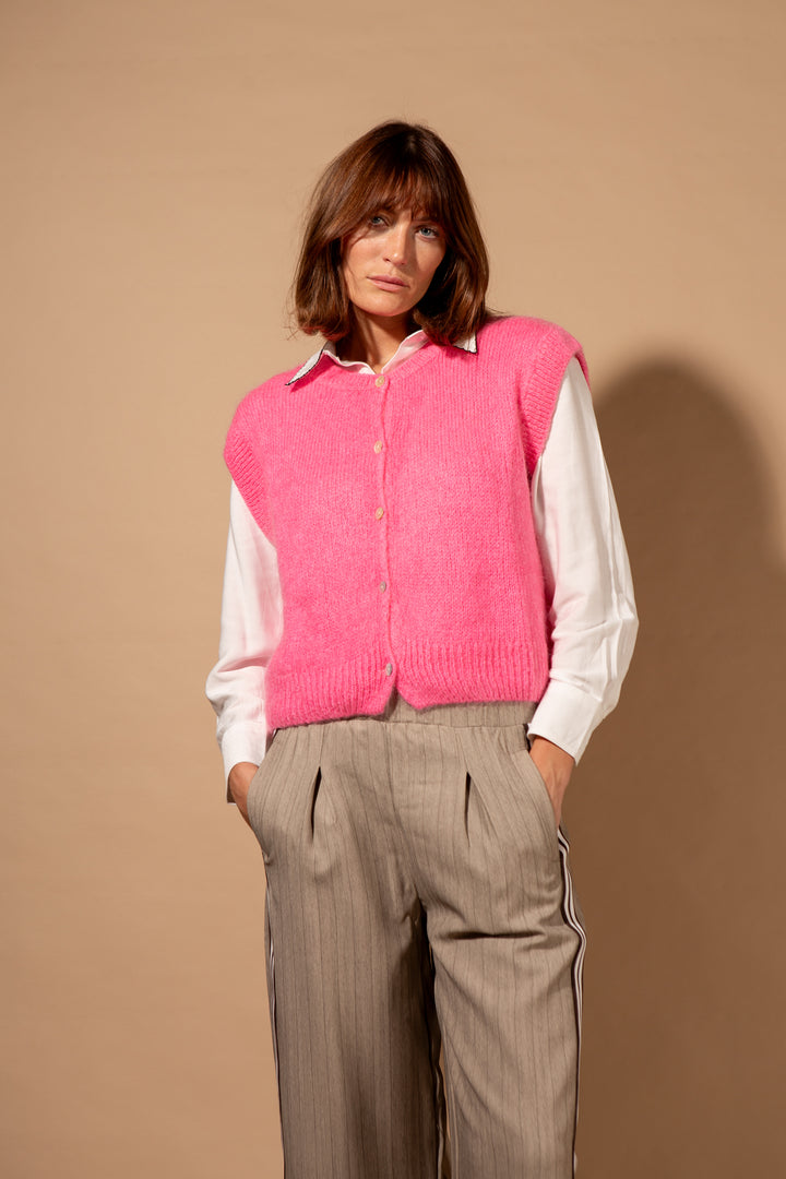 Mohair Button Through Tank Top
