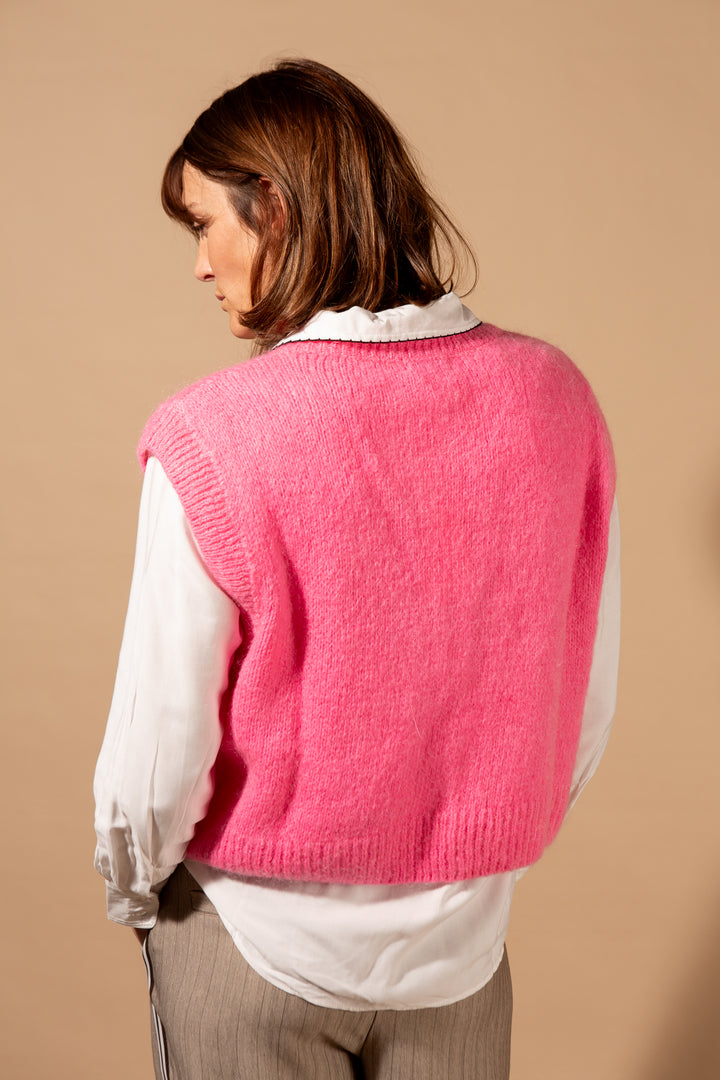 Mohair Button Through Tank Top