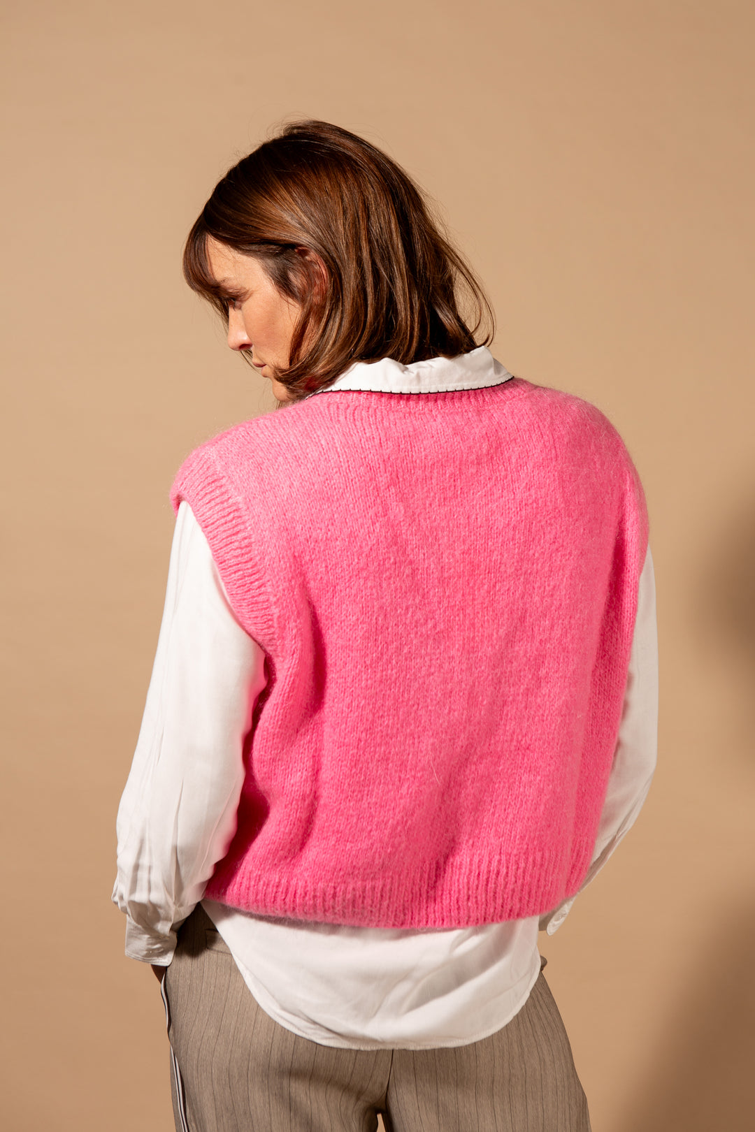Mohair Button Through Tank Top