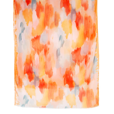 The orange Barcelona Scarf featuring hints of yellow and grey