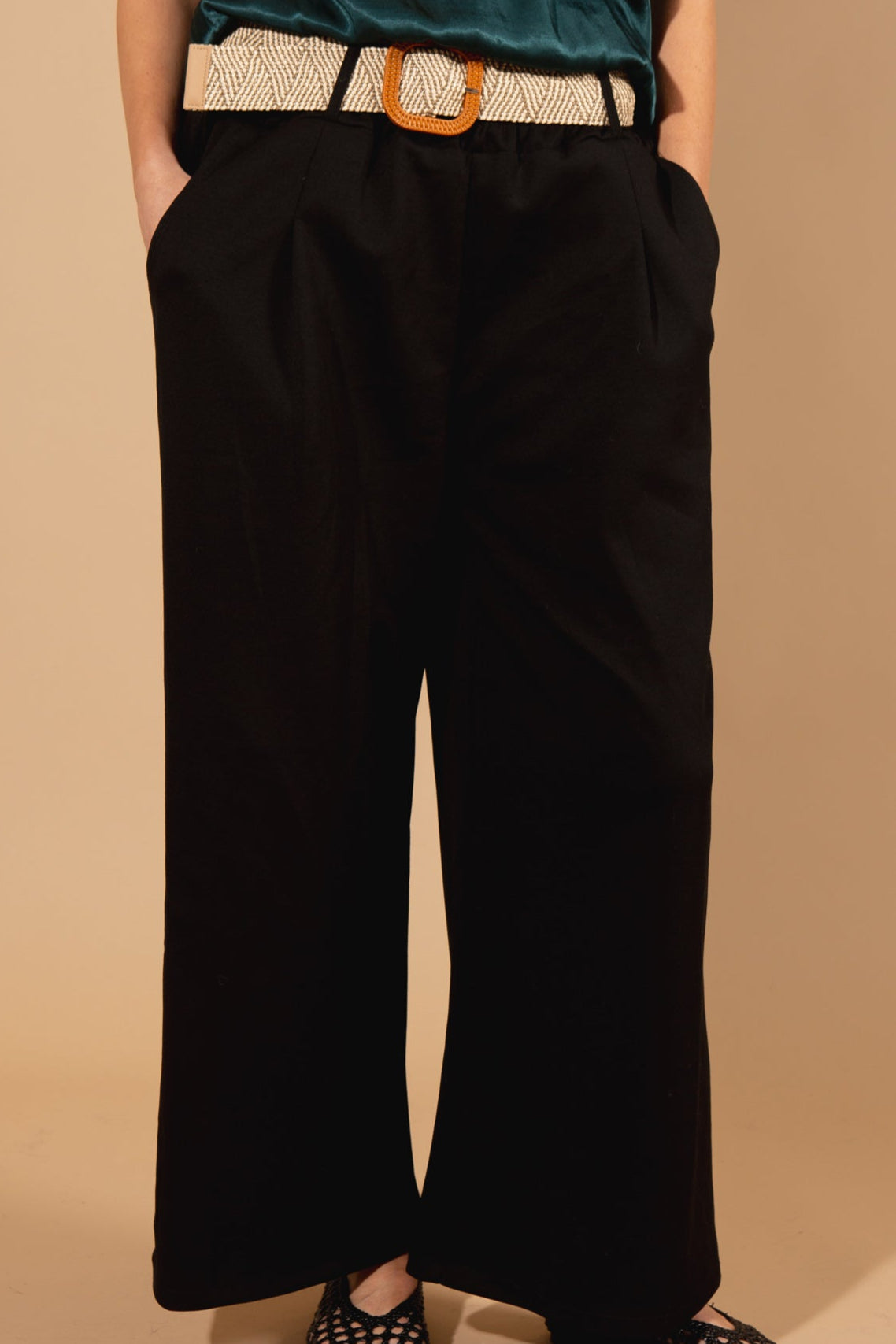 Belted Wide Leg Trousers