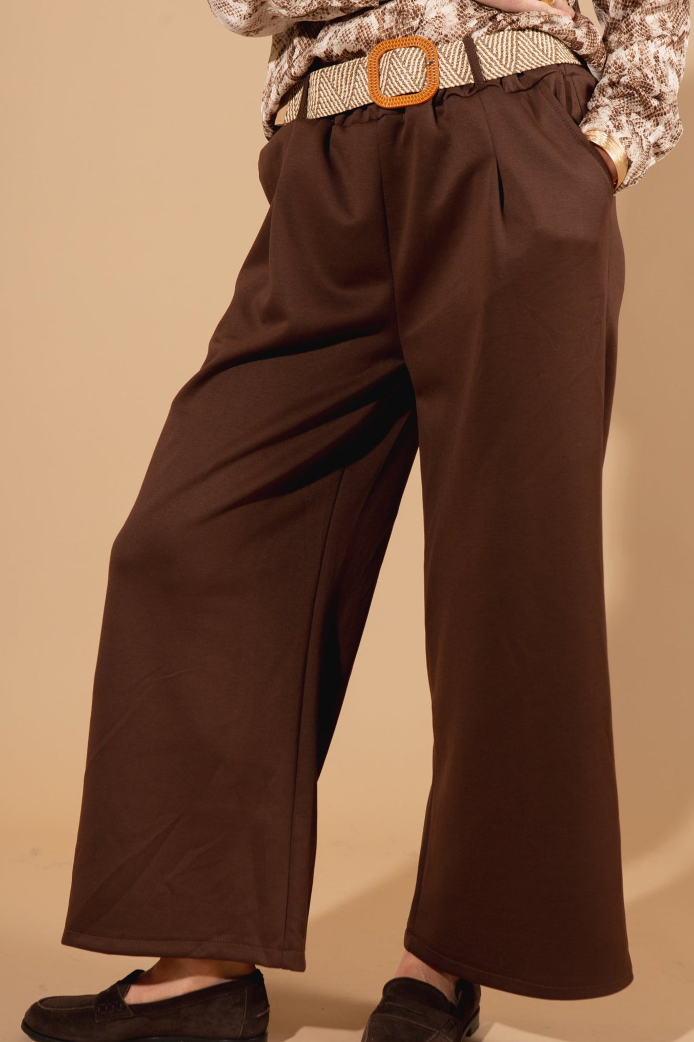 Belted Wide Leg Trousers