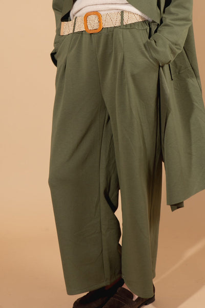 Belted Wide Leg Trousers