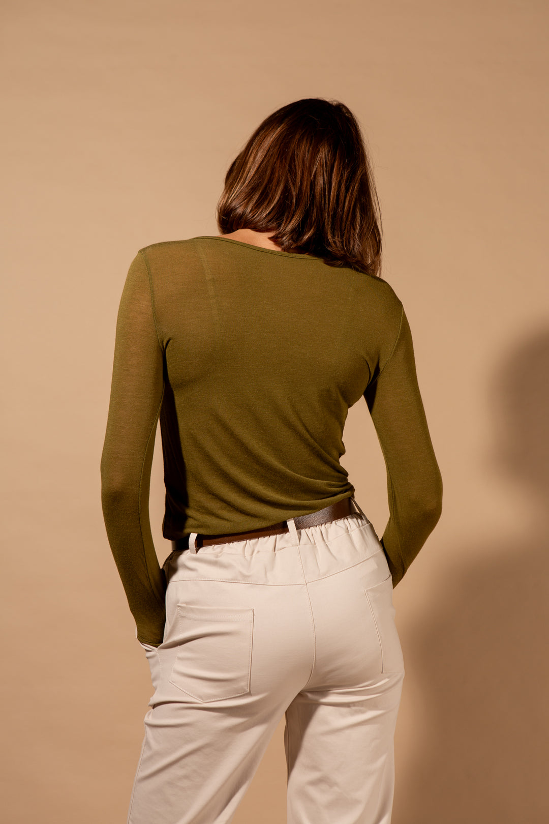 Cashmere-Mix Boat Neck Layering Top