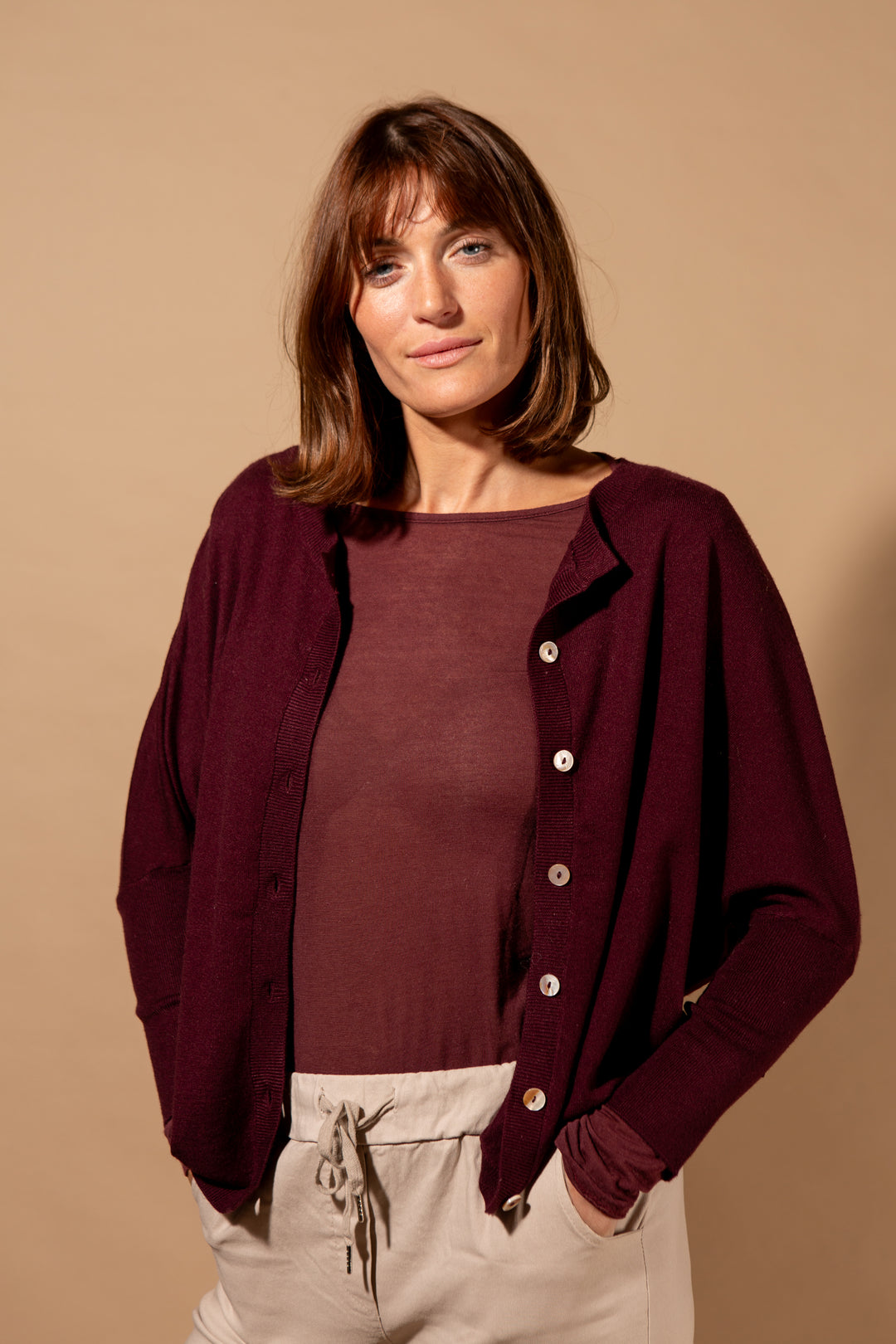 Cashmere-Mix Boat Neck Layering Top