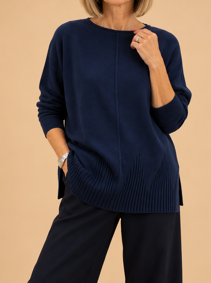Seam Front Ribbed Hem Jumper