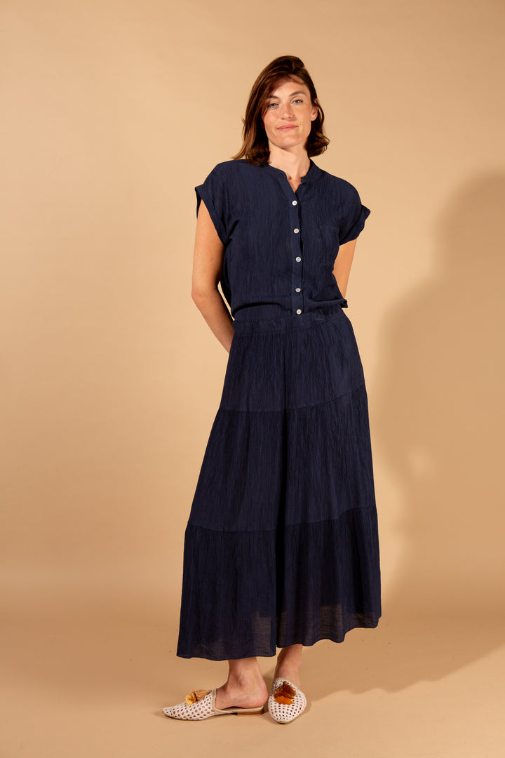 Crinkle Tiered Skirt