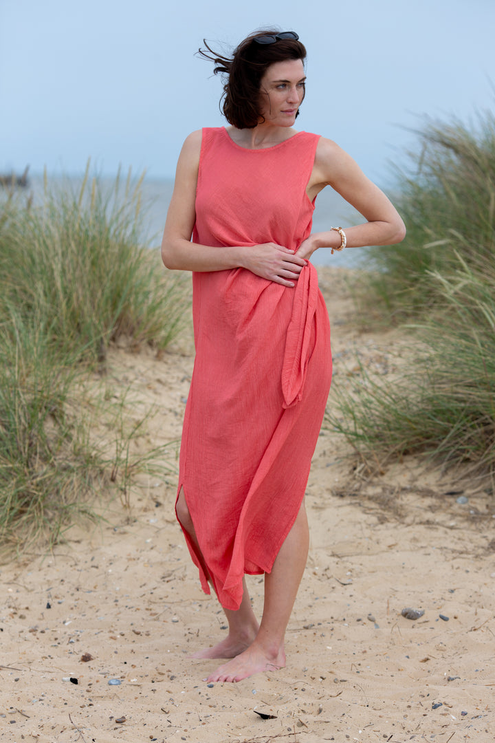 Crinkle Tie Front Dress