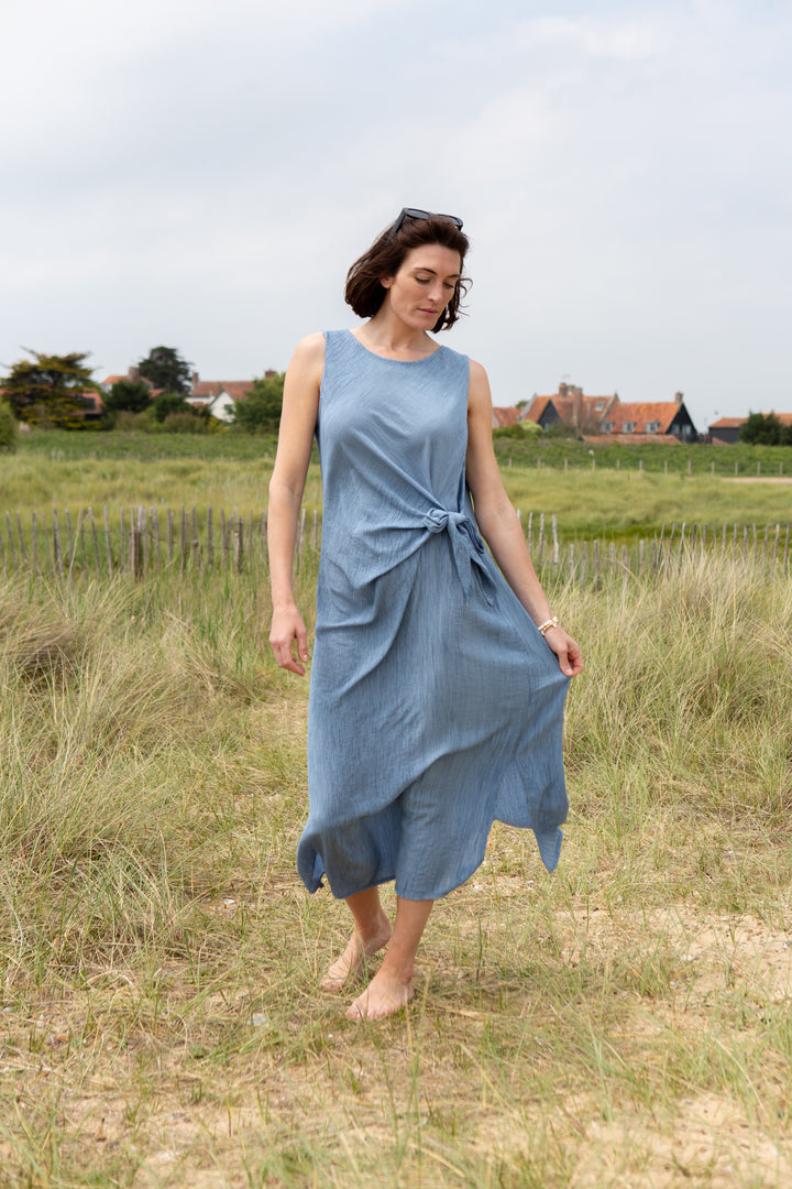 Crinkle Tie Front Dress