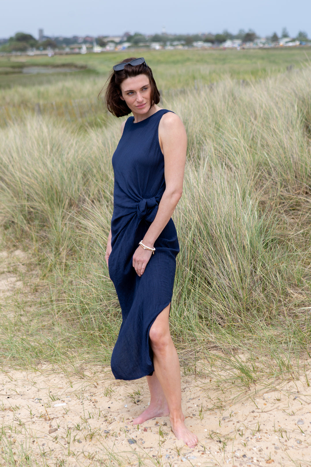 Crinkle Tie Front Dress