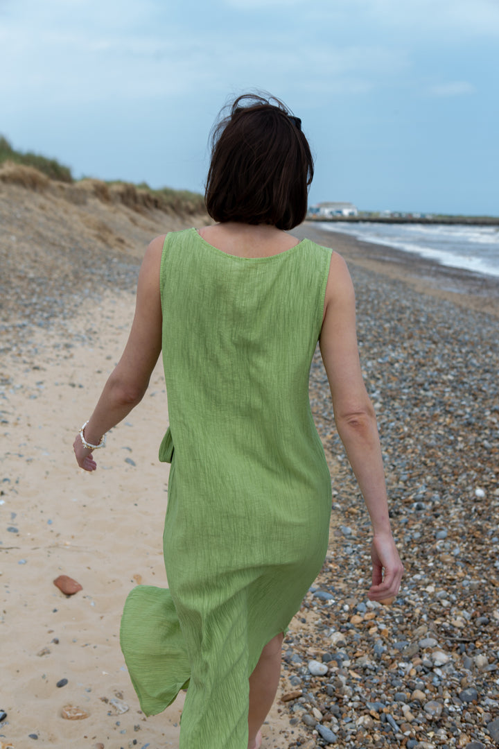 Crinkle Tie Front Dress