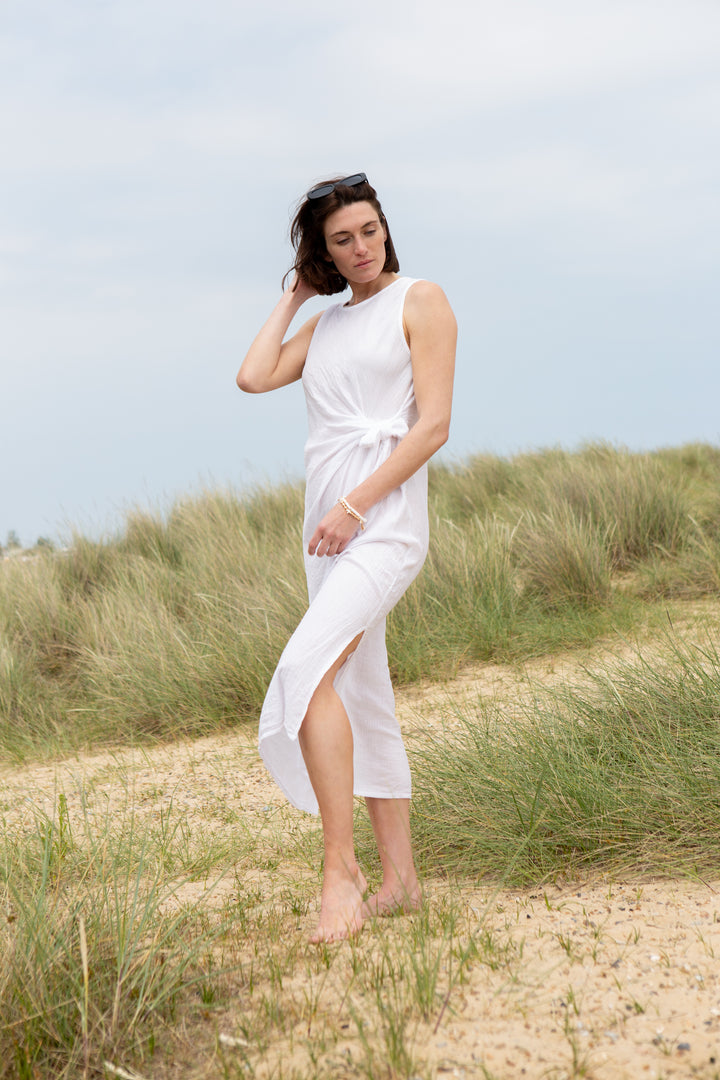 Crinkle Tie Front Dress