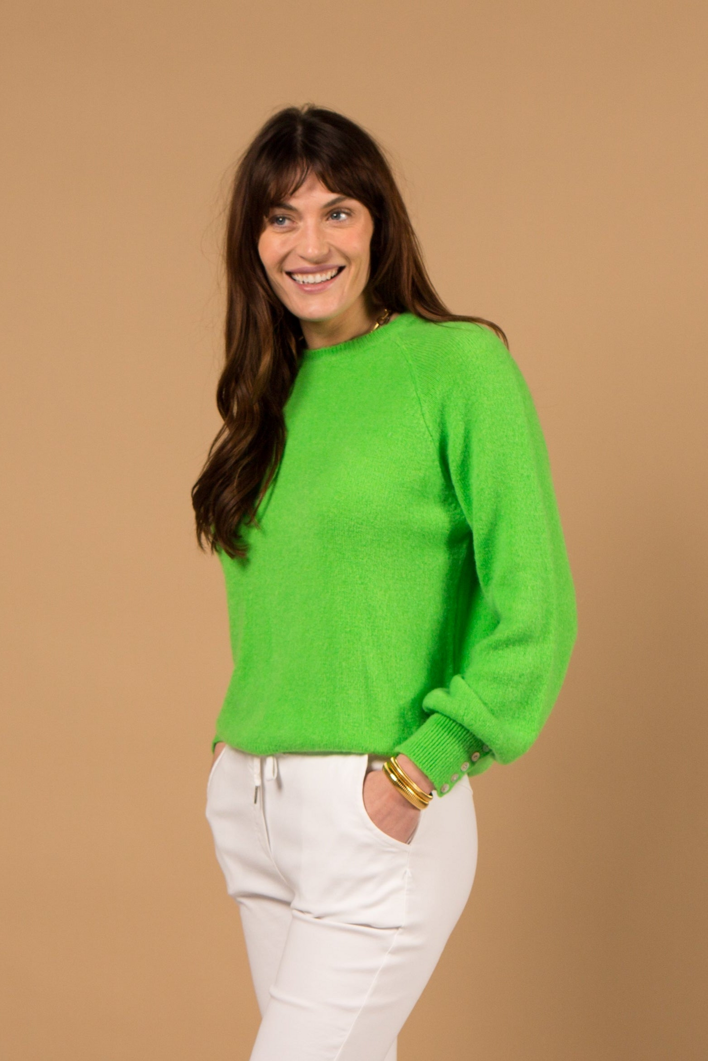 Alpaca Blend Button Cuff Jumper