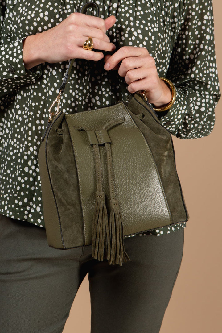 Henley Leather &amp; Suede Handbag