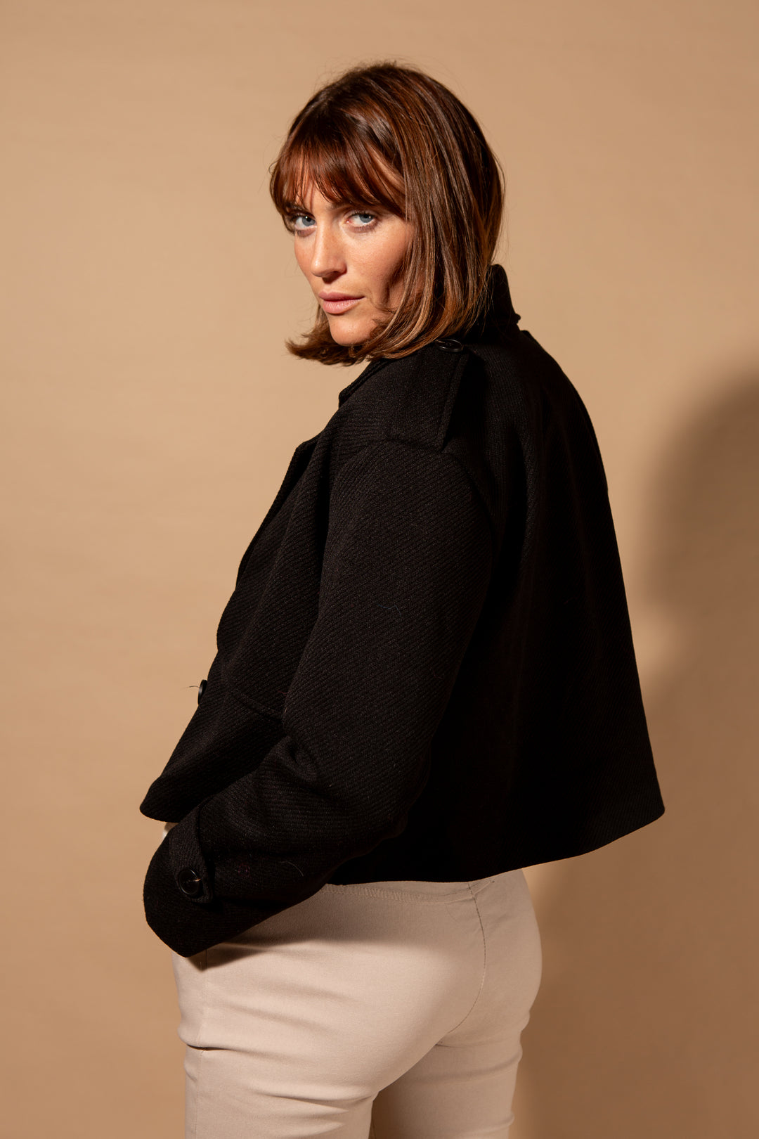 Double Breasted Cropped Jacket