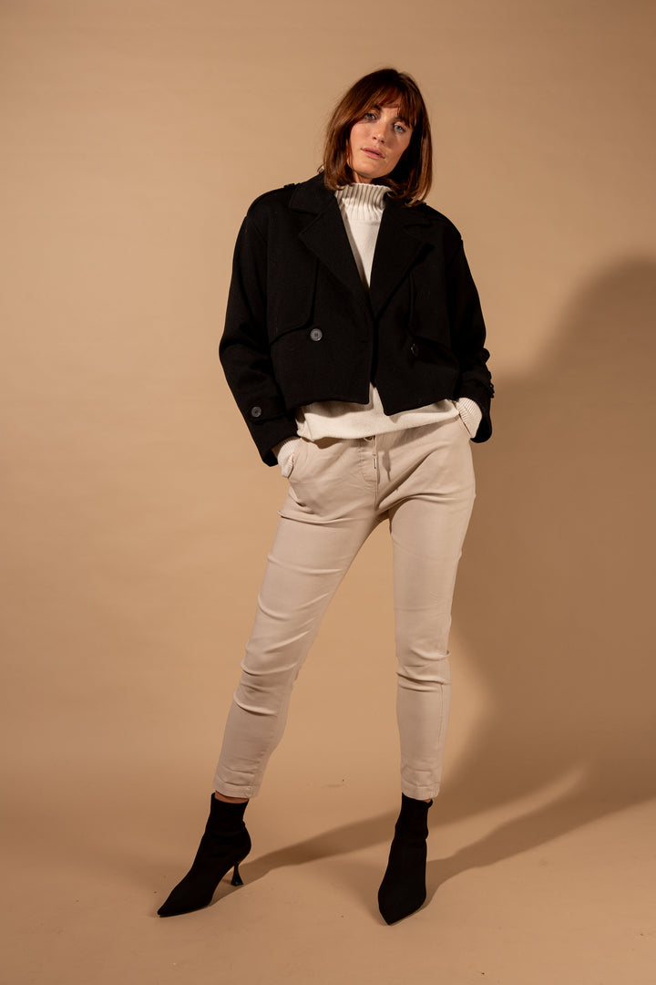 Double Breasted Cropped Jacket
