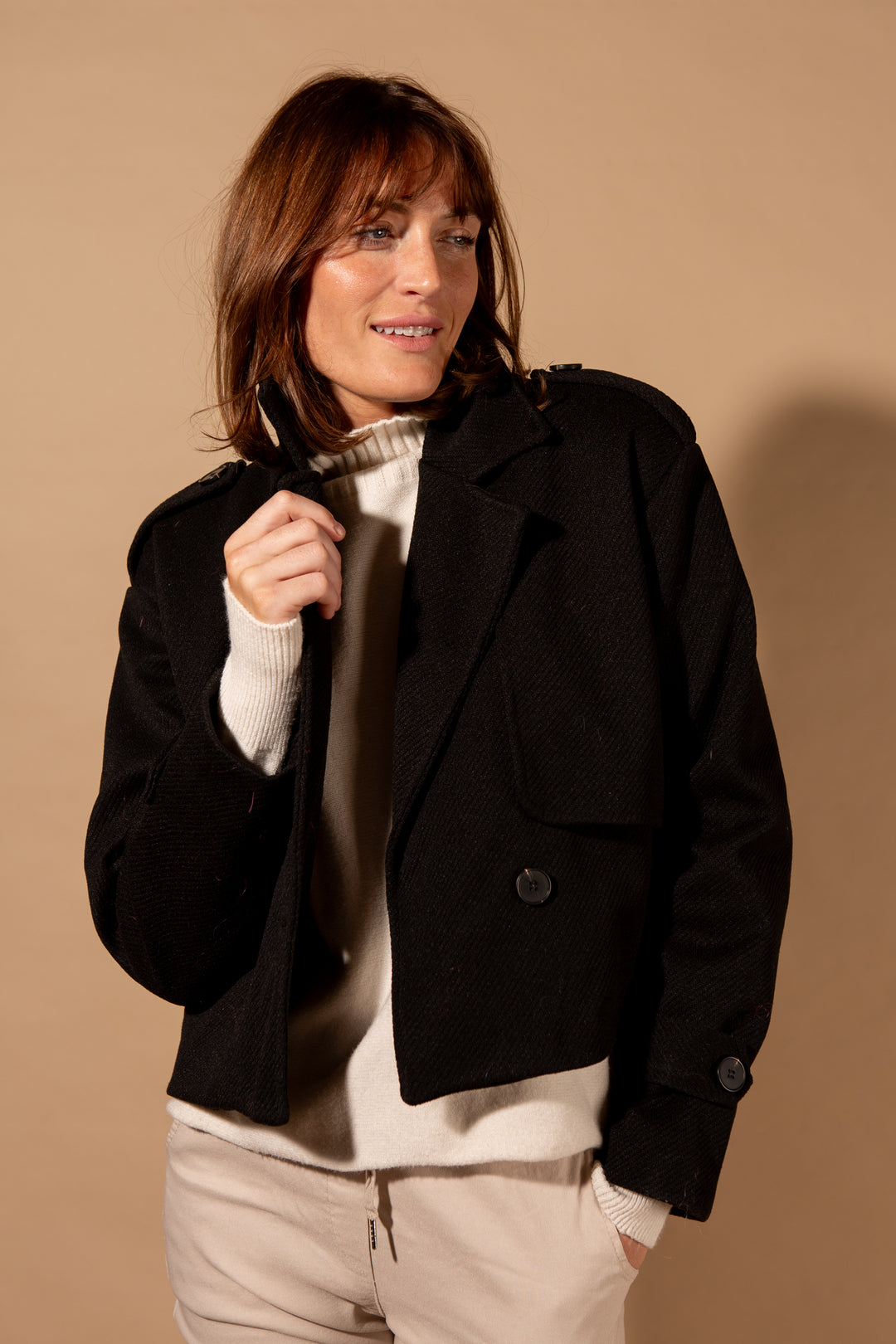 Double Breasted Cropped Jacket
