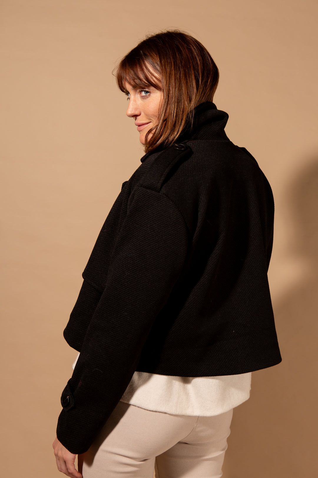 Double Breasted Cropped Jacket
