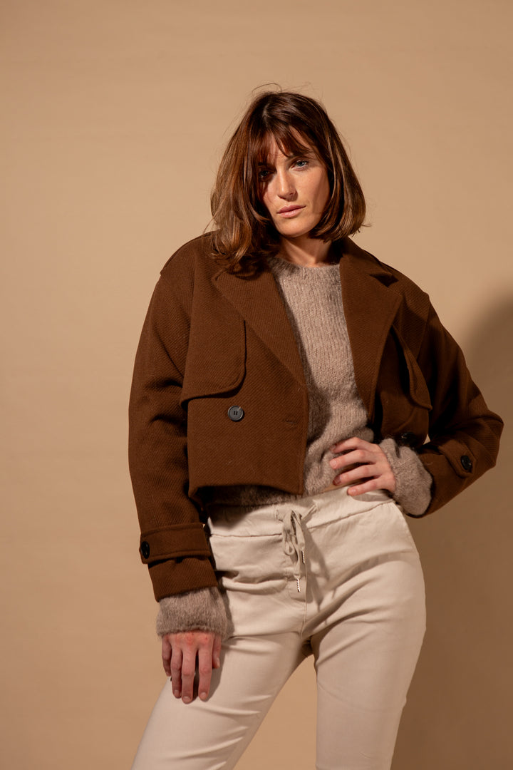 Double Breasted Cropped Jacket