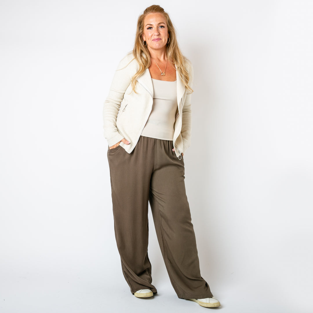 Drawstring Wide Leg Trousers