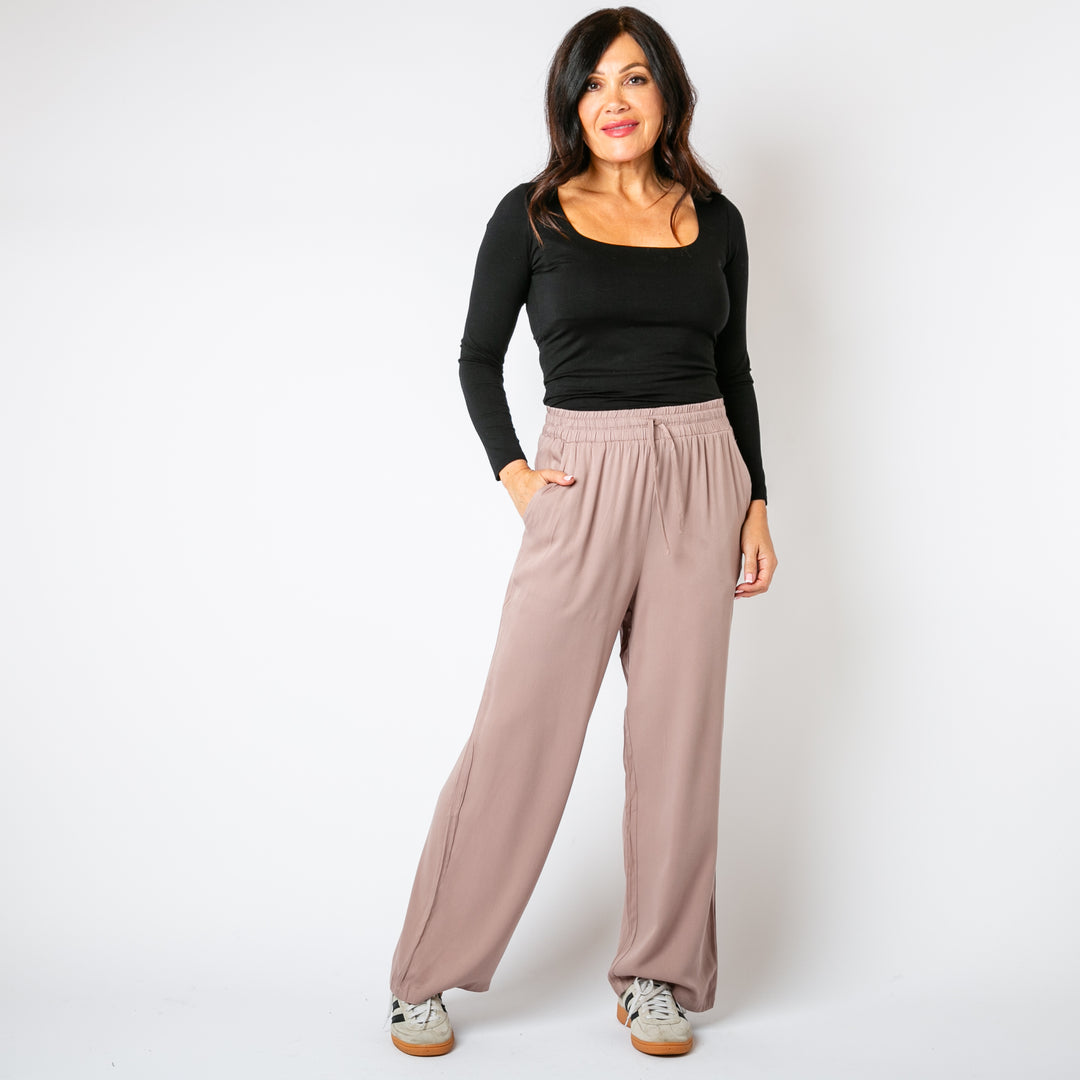 Drawstring Wide Leg Trousers
