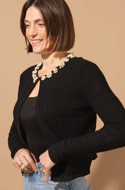 Faux Pearl Detail Cardigan