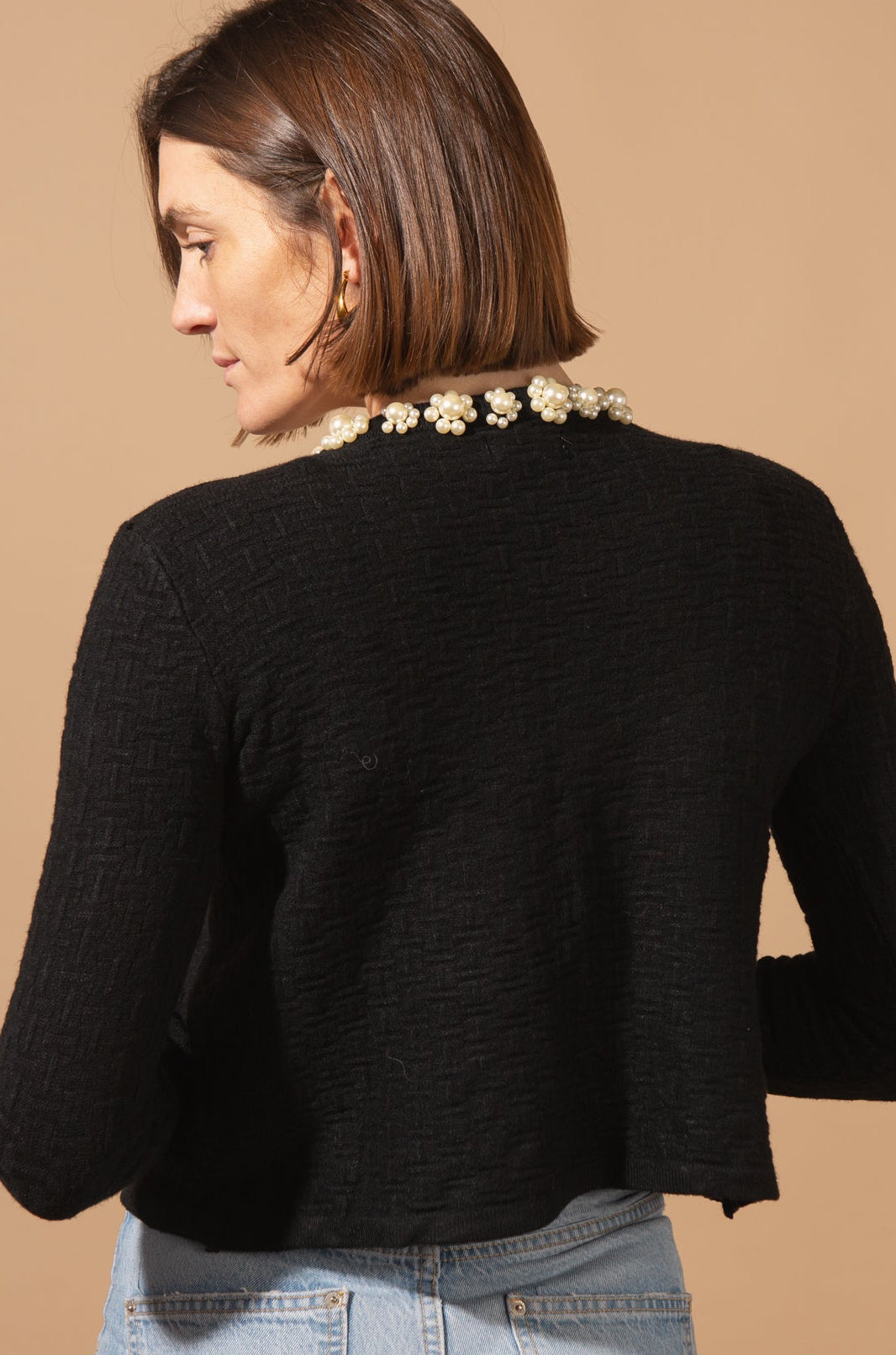 Faux Pearl Detail Cardigan