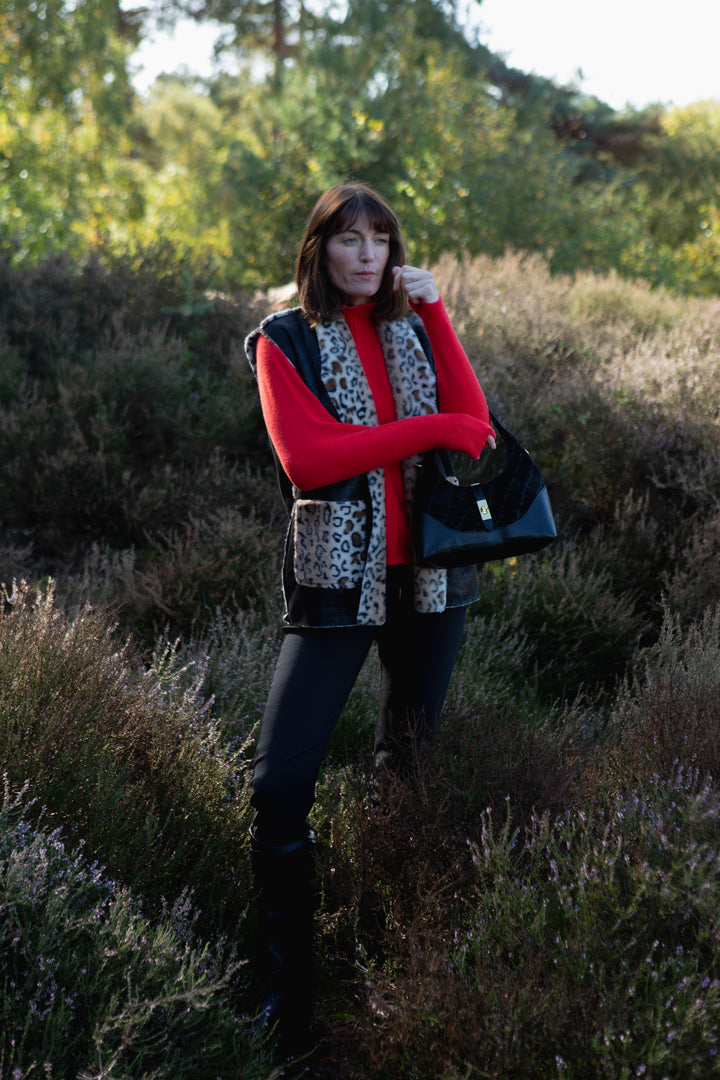 Faux Fur Leopard Print Gilet