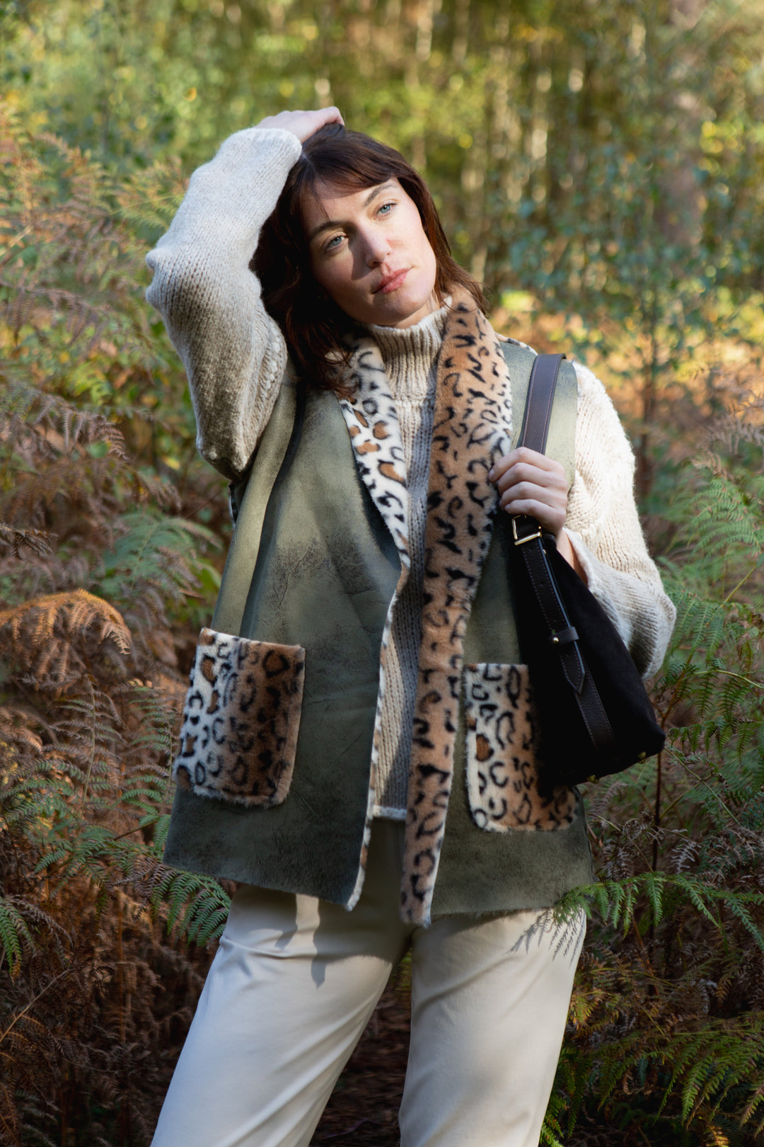 Faux Fur Leopard Print Gilet