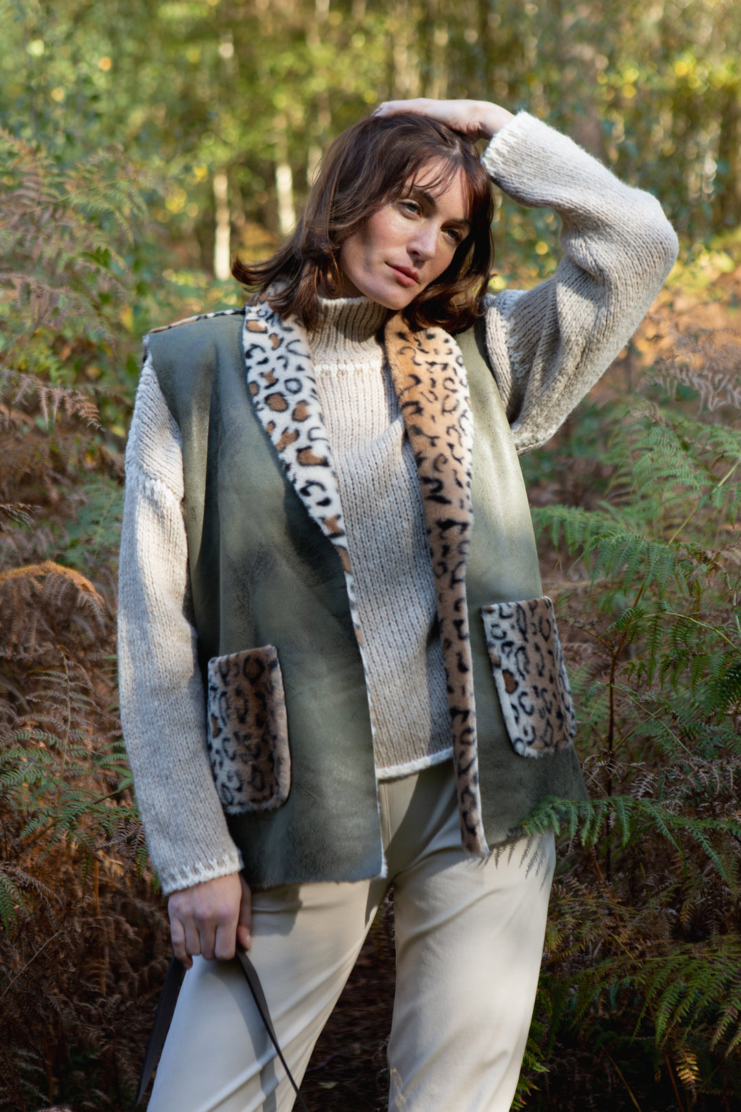 Faux Fur Leopard Print Gilet