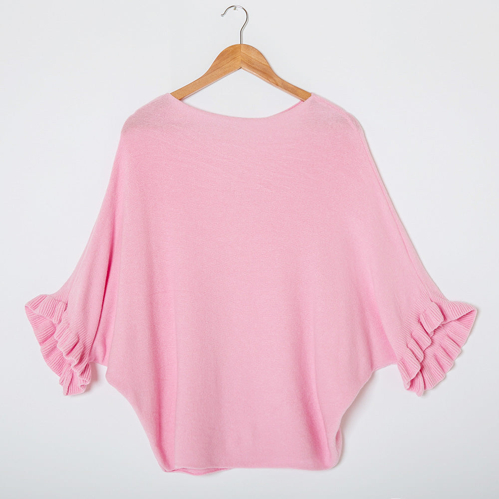 Frill Sleeve Batwing Jumper