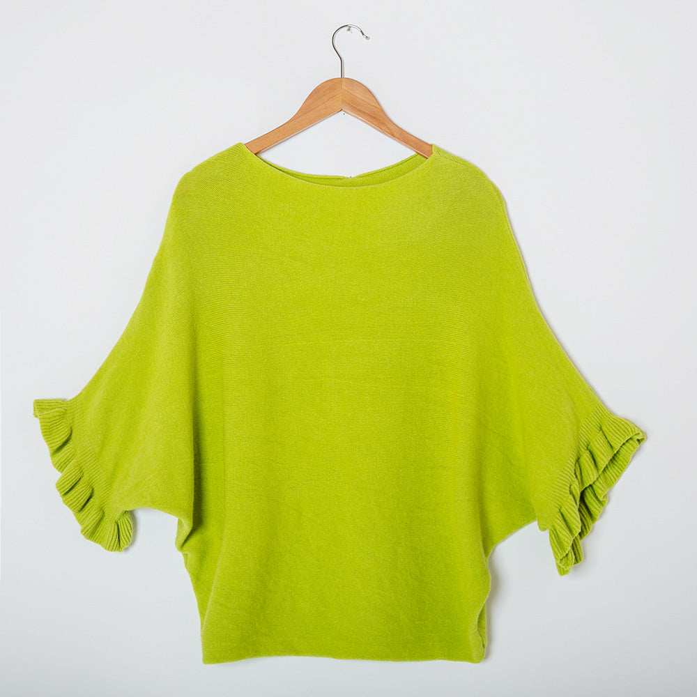 Frill Sleeve Batwing Jumper