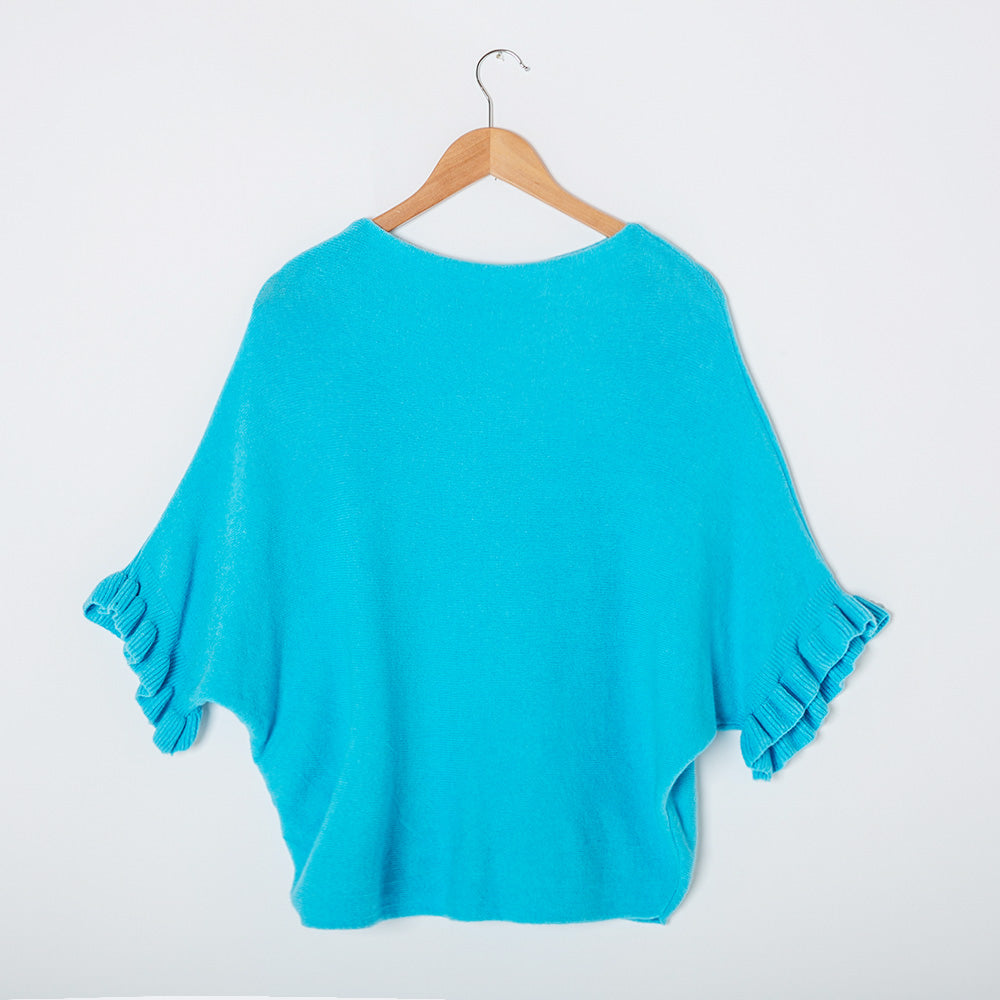 Frill Sleeve Batwing Jumper