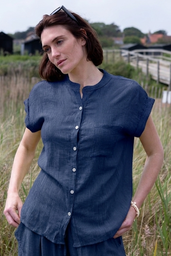 Crinkle Short Sleeve Shirt