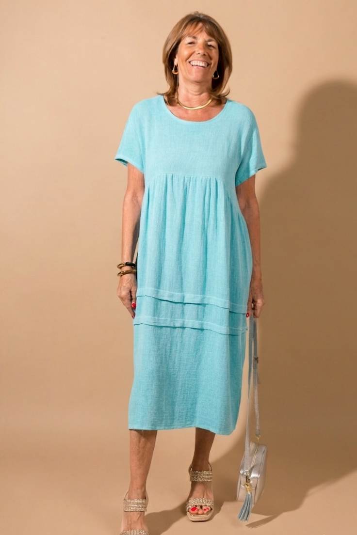 Linen Blend Tea Dress